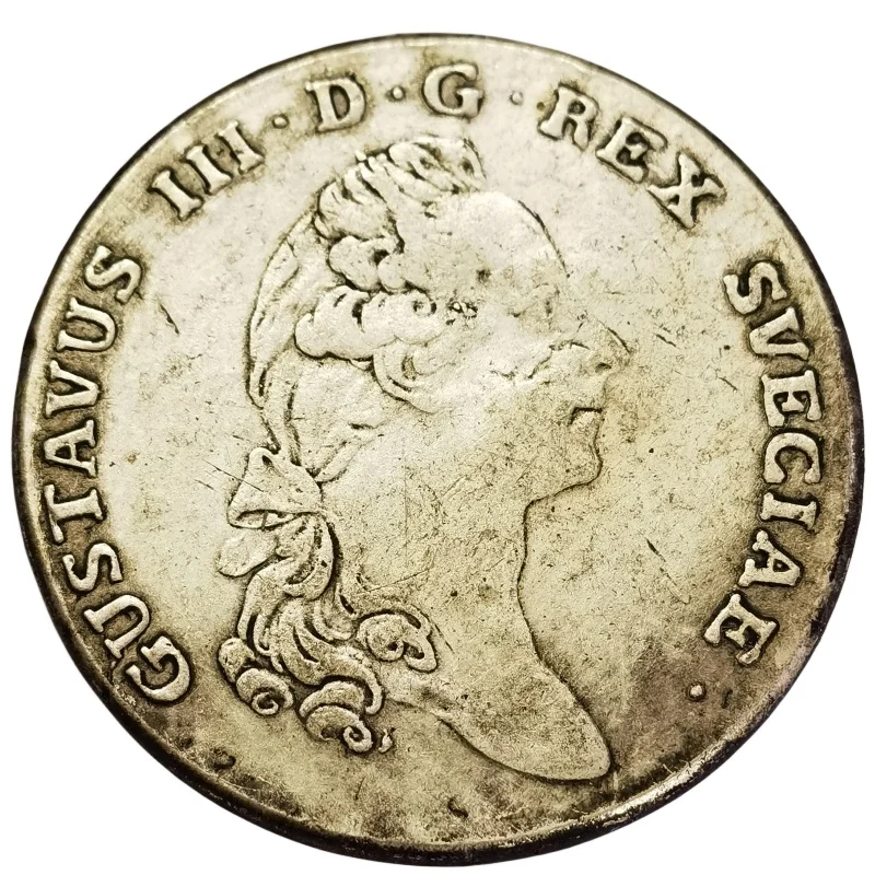 1781 Sweden 1 Riksdaler - Gustav III Silver Copy Coin