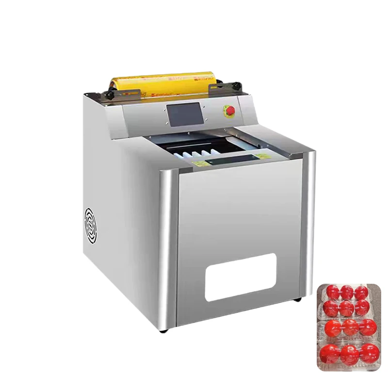 High Efficiency Semi Automatic Stretch Film Wrapping Machine Food Freshness Commercial Industrial Sealing Packing Machine