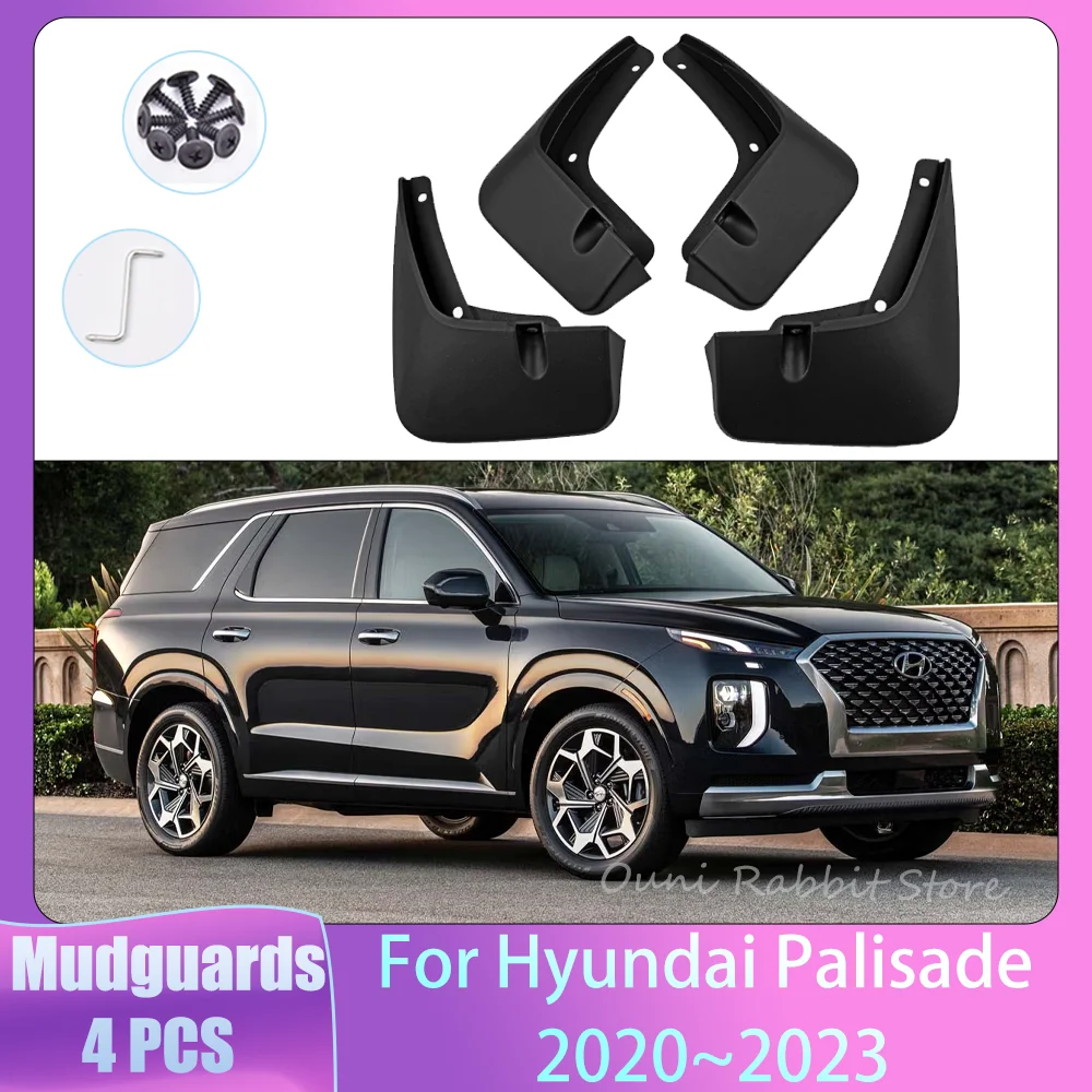 For Hyundai Palisade 2020~2023 2021 2022 Car Wheel Mudguard Flaps Mud Skin Cover Guards Fenders Splash Parts Accessories PP