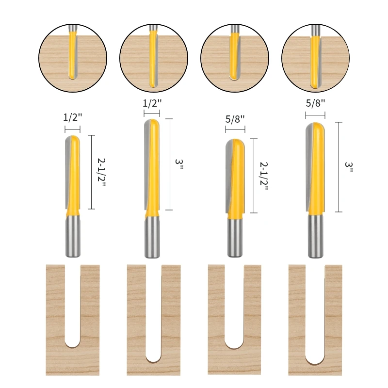 YUSUN  Long Blade Round Nose Bit Router Bit Carbide Cutters Woodworking Milling Cutter For Wood Bit Face Mill End Mill Tools