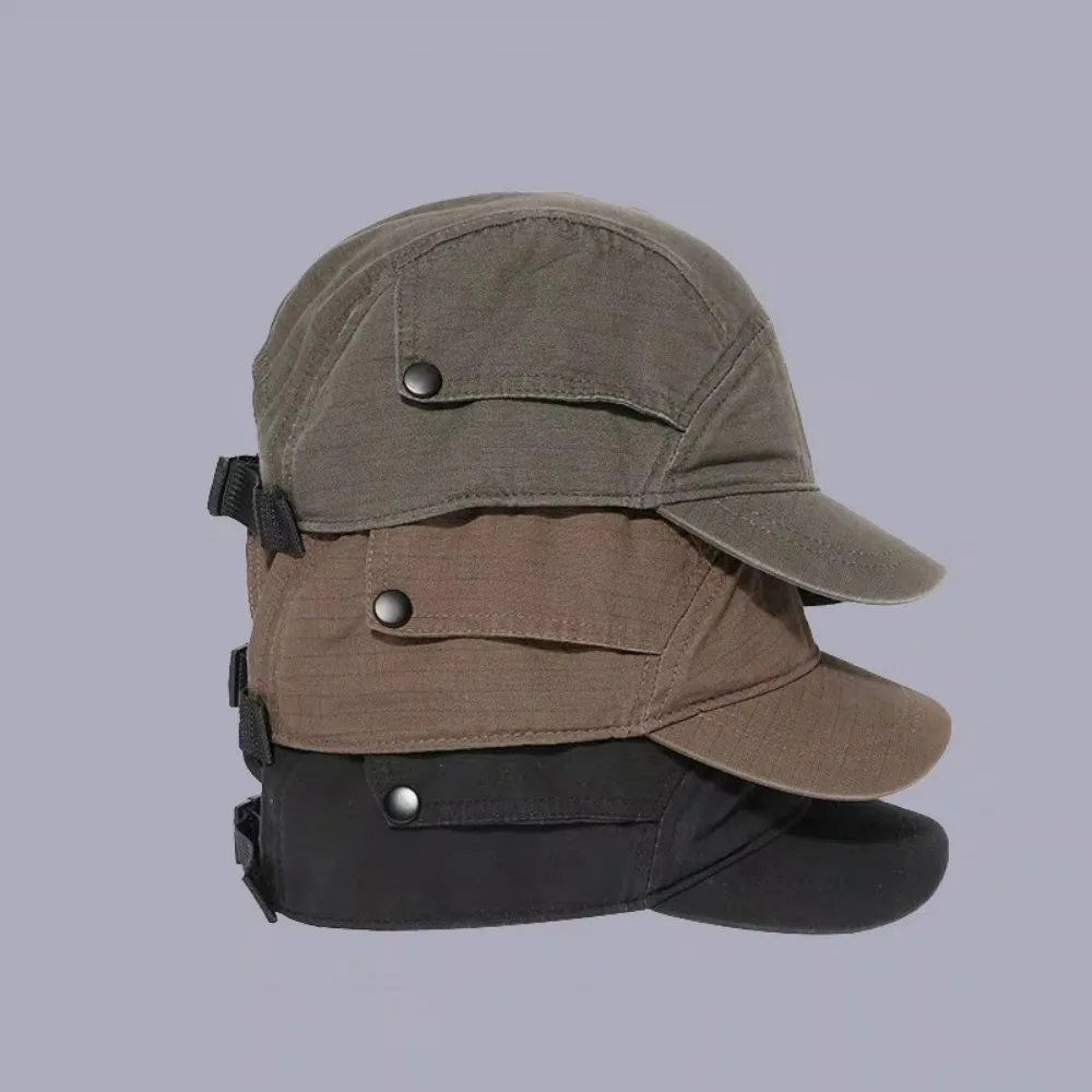 Trucker Style Cotton Baseball Cap Adjustable Soft-top Short-brimmed Caps Low Profile Caps Men Women