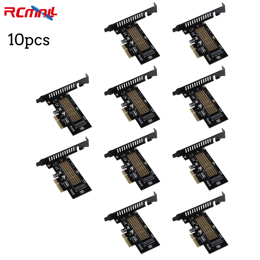 RCmall 10Pcs SK4 M.2 NVMe SSD NGFF to PCIE X4 Adapter M Key Interface Card Suppor PCI Express 3.0 x4 2230-2280 Full Speed