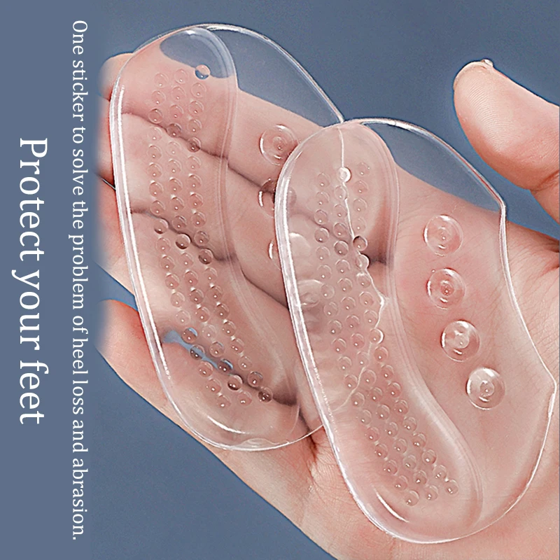 Heels Protector Silicone Heel Stickers Women Men Anti Slip Anti-wear Heel Cushions Pain Relief Inserts Shoes Pads Foot Heel Care
