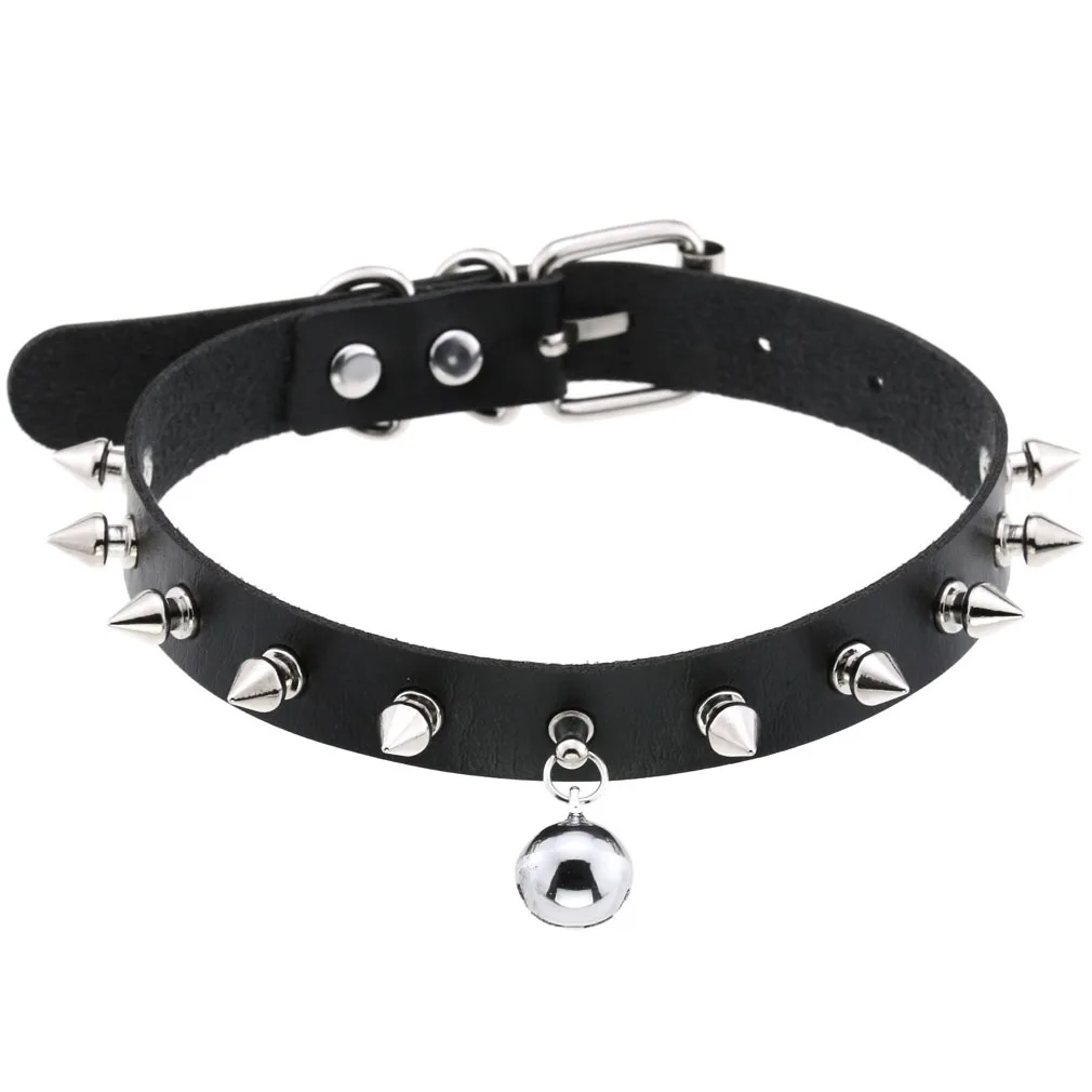 Punk Gothic Sexy Soft girl Fresh and clean Rivets Clavicle chain Leather Alloy Multicolored Necklace Simple Fashion