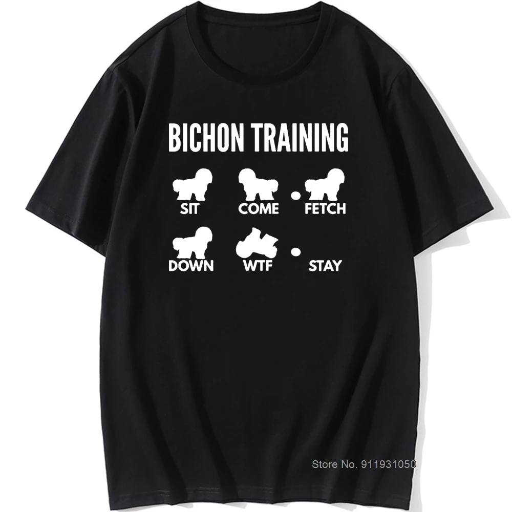 Training Bichon Frise Tricks Birthday Funny Unisex Graphic Vintage Cool Cotton Short Sleeve T Shirts O-Neck Harajuku T-shirt