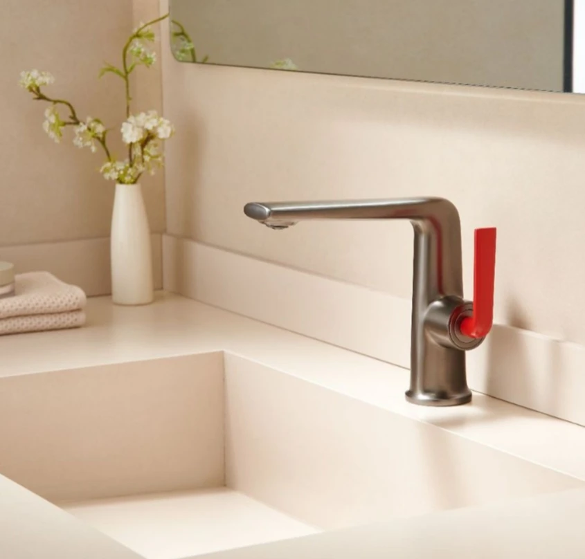 

All-Copper Vanity Sink Faucet - Hot/Cold Mixer Tap for Bathroom Basin - Wall Mounted Bathroom Cabinet Faucet