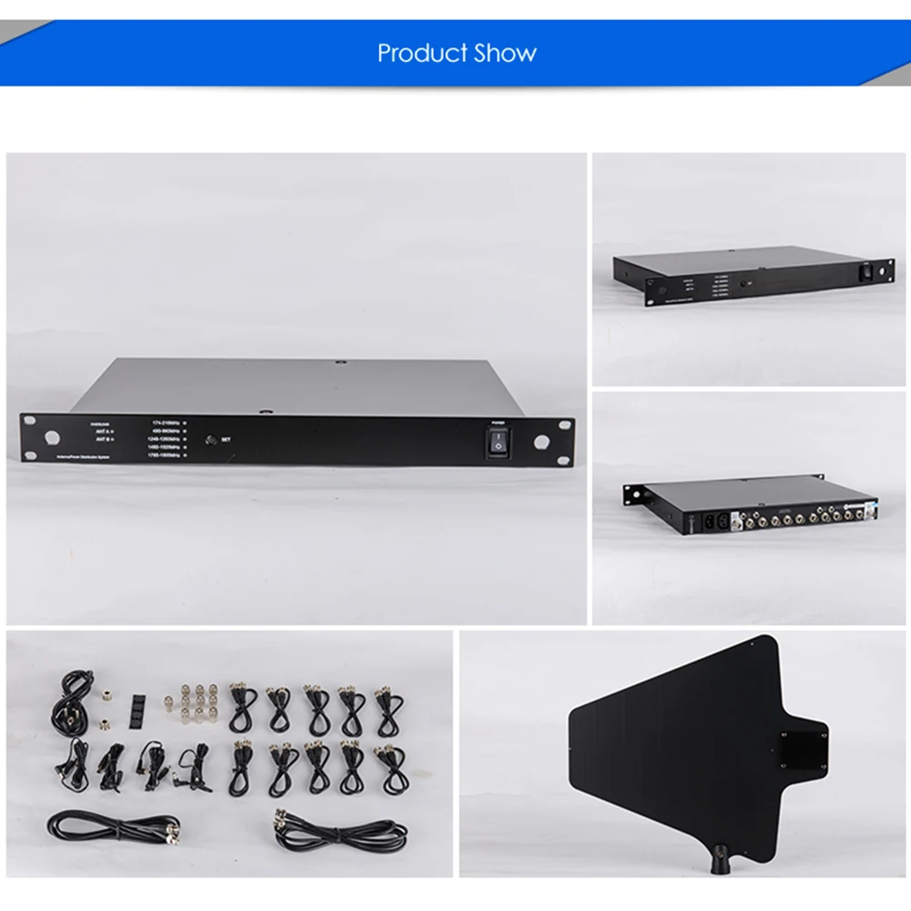 Paulkitson 460-950Mhz UA845 UA874 System dystrybucji antenowej Wzmacniacz sygnału Dystrybutor sygnału RF do mikrofonów bezprzewodowych — zdjęcie produktu 2
