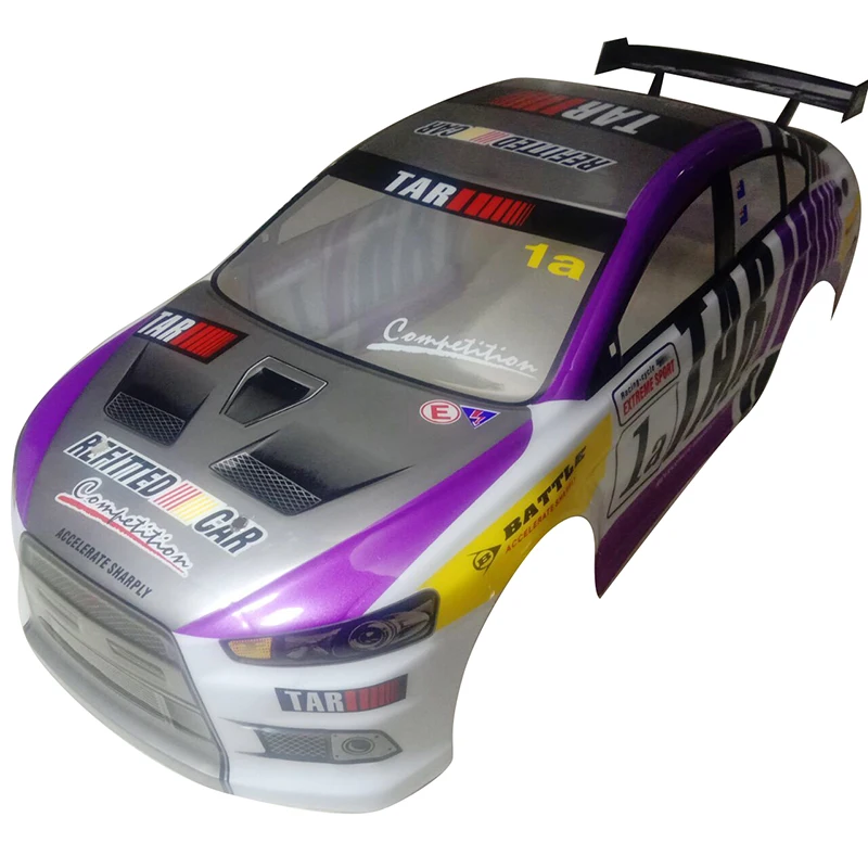 2023 Newest 1/10 RC car shell body shell with wing PVC RC shell use hard box for 1:10 RC hobby drift car 180mm width