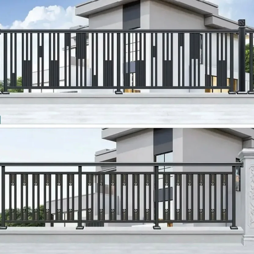 맞춤형 단조 철제 난간 내구성 강철 알루미늄 울타리 공원 학교 테라스 정원 벽-발루스트레이드 및 핸드레일