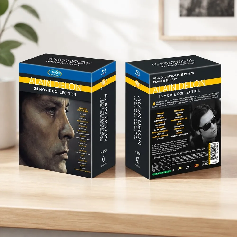 New BD Blu-ray High-Definition Collection of Alain Delon Films 24-Disc Set with English and Mandarin Subtitles
