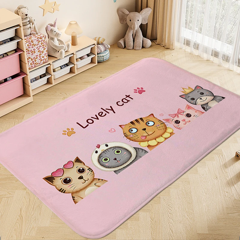 Washable Non-slip Kitchen Rug A-Cute Cats Aesthetic Useful Things Home Decorations Bathroom Mat Sleeping Room Rugs Floor Mats