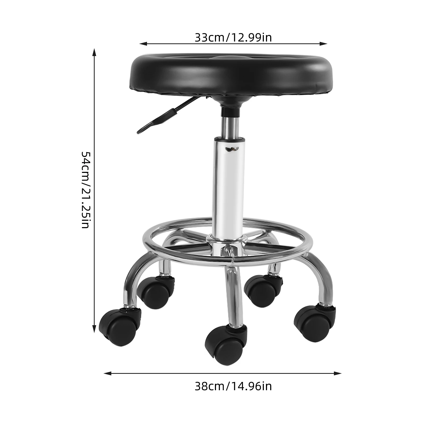 Hydraulik hocker mit einstellbarer Höhe für Salons tangen Home Office Rollstühle mit 5 Rädern ausgestattet