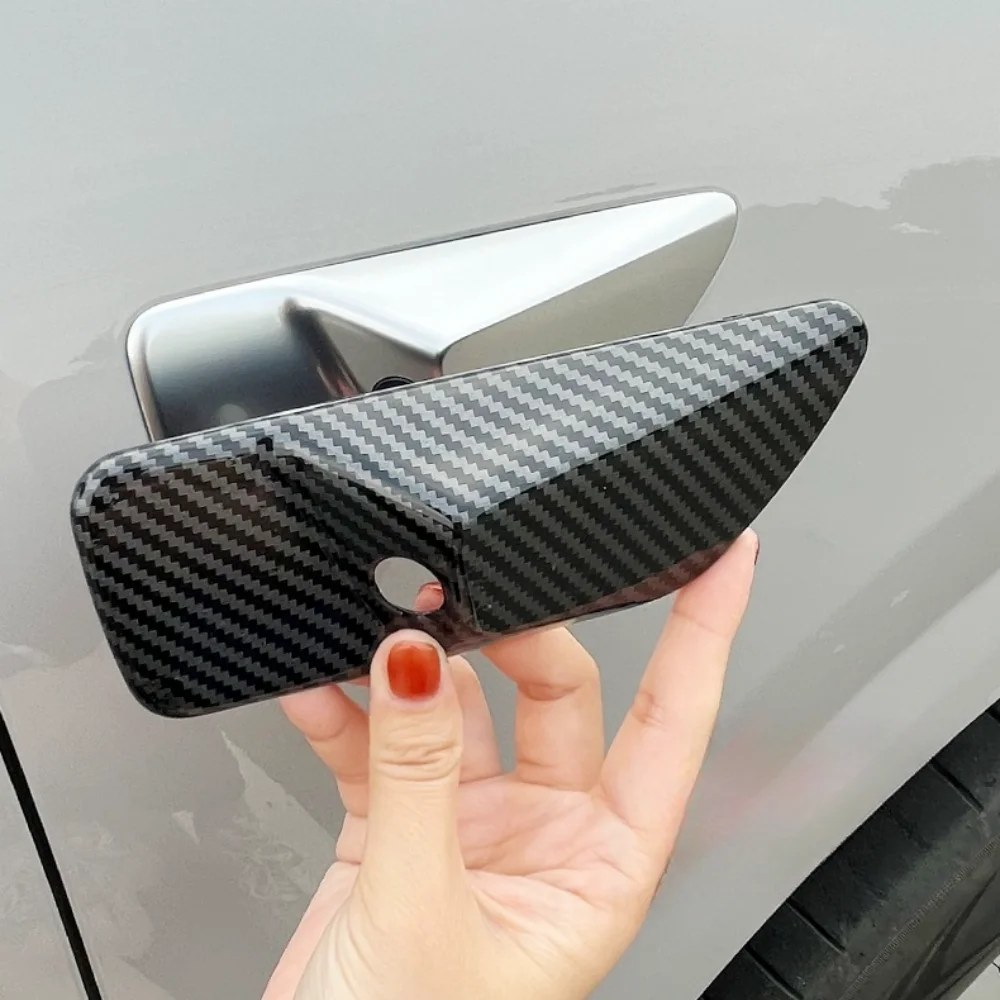 For Li Lixiang L6 2024 Car Styling Carbon fiber Black Side Label Leaf Panel Camera Protective Cover Auto Modified Accessories