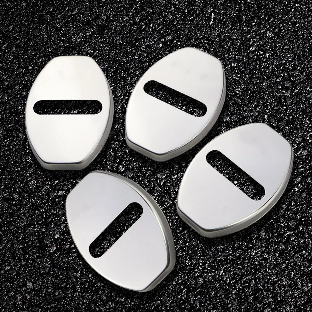 4pcs Car Door Lock Covers Shock-Absorbing Noise-Reducing for VW Volkswagen Touran Beetle T-Cross T-Roc Atlas Amarok Tarok Etc.