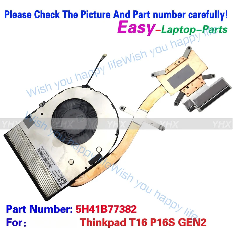L... New For LENOVO ThinkPad T16 P16S GEN2 COOLING FAN HEATSINK 5H41B77382