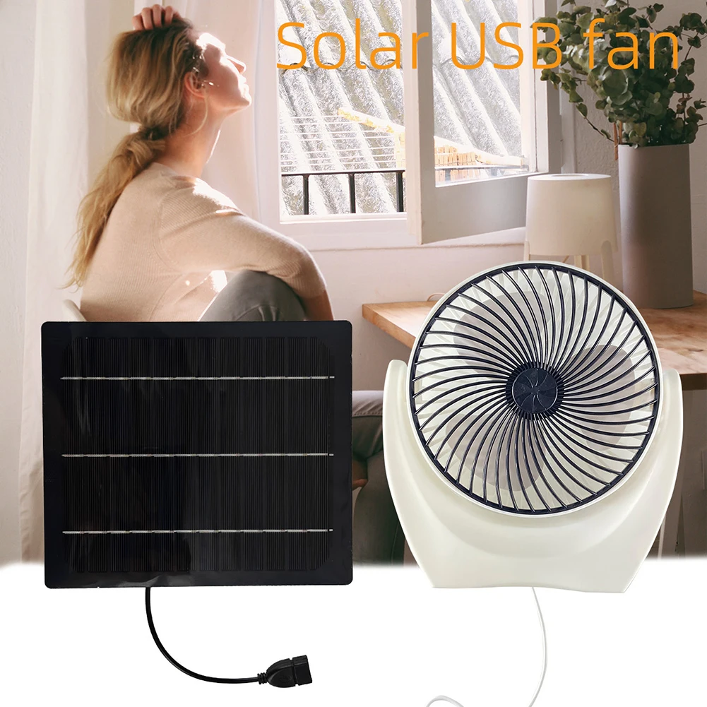 Solar Panel Fan Portable Solar Fan with USB Solar Powered Camping Fan Solar Charger Outdoor Fan for Camping Fishing Outdoors