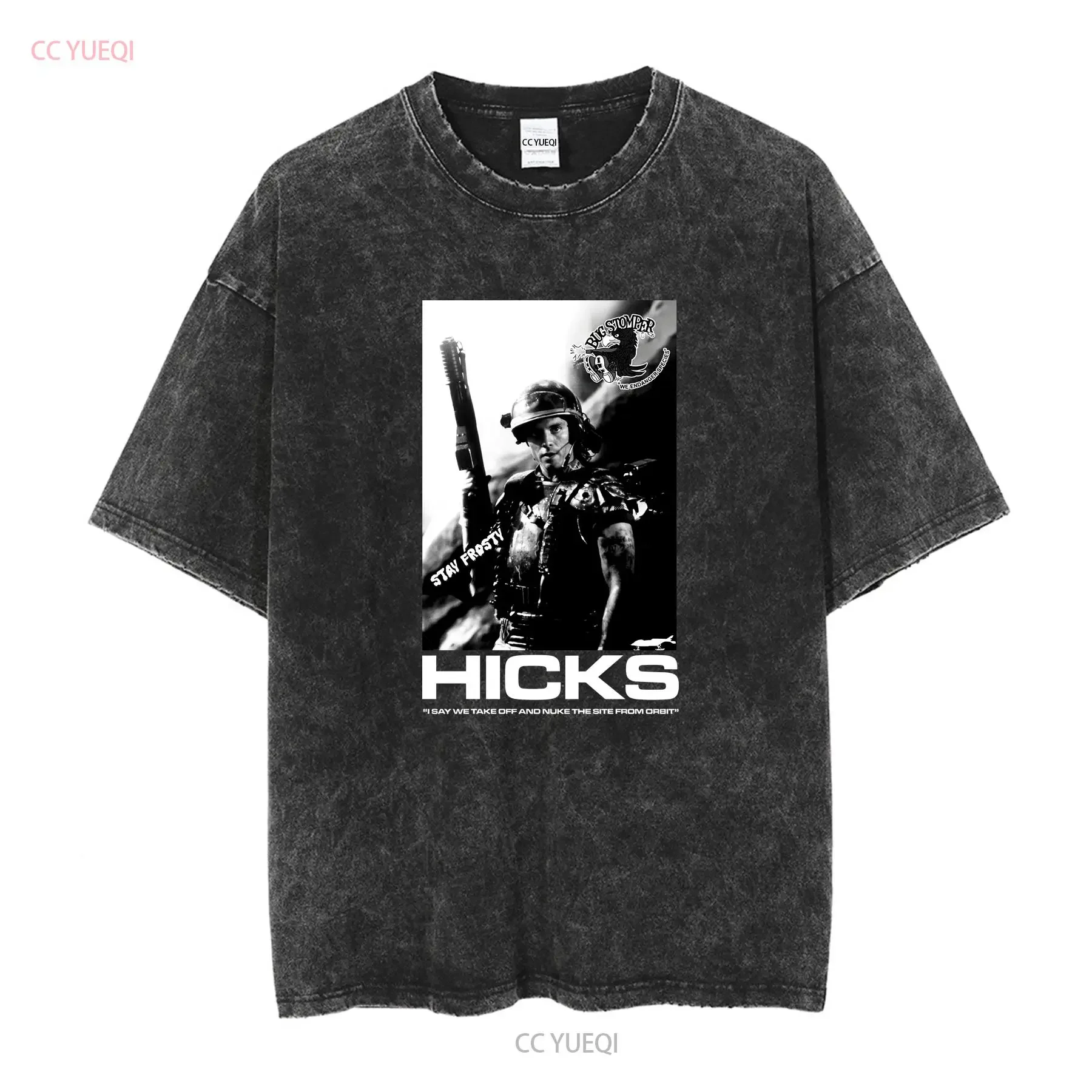 Aliens USCM Colonial Marine Corporal Hicks Mens T Shirt vintage Washed Comfortable homme Breathable Unisex