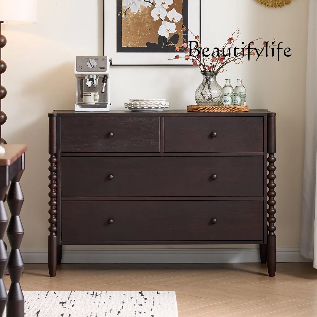 

Medieval style bucket cabinet, solid wood retro six-bucket cabinet, household nutcracker, locker storage integrated