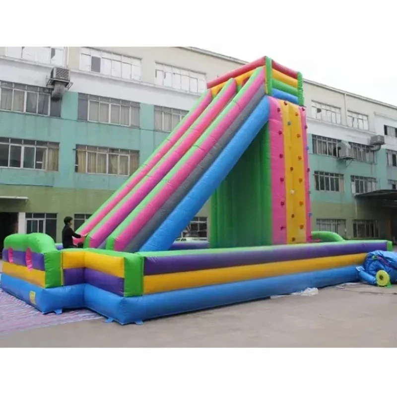 Hot Selling Inflatable Climbing Wall With Slide For Kids And Adults,rock Climbing Wall Inflatable