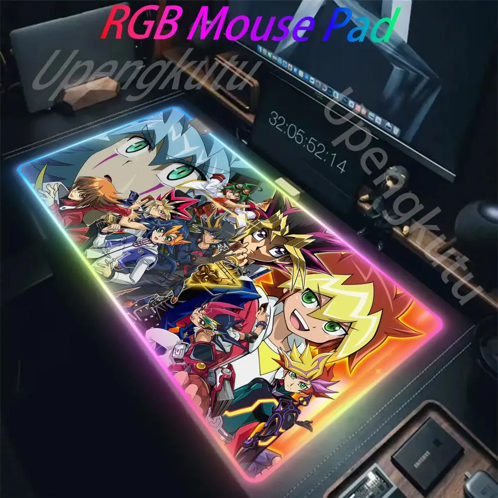 Game Yu Gi Oh RGB Pc Gamer Keyboard Mouse Pad Mousepad LED Glowing Mouse Mats Rubber Gaming Computer Mausepad 1000x500mm