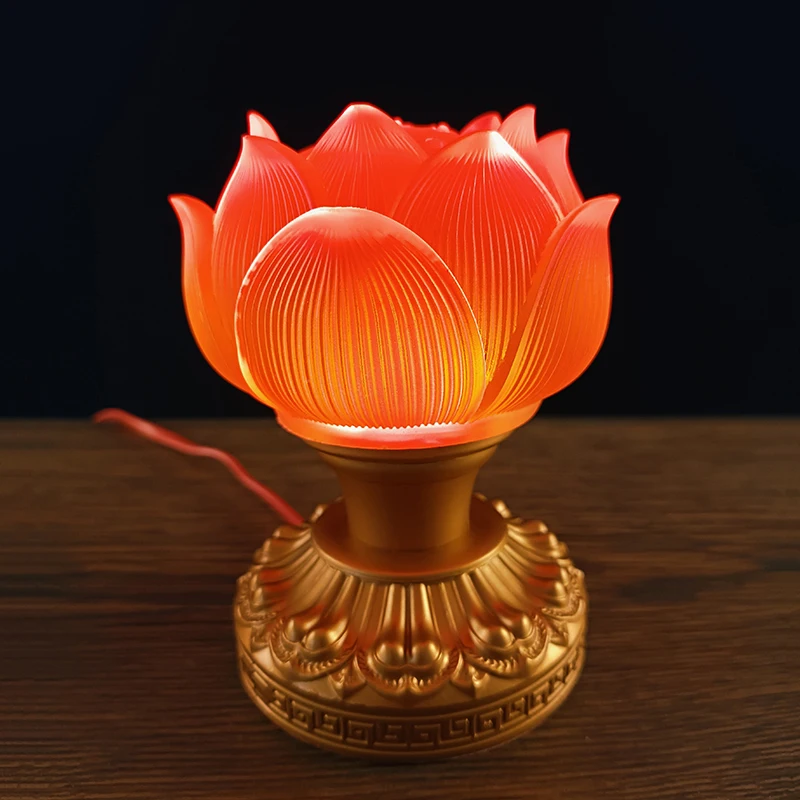 1pc Metal Glass Candlestick Ornament Lotus Buddhist Lights Holder Buddha Lotus Lamps Post Buddha Hall Temple Home Decorations