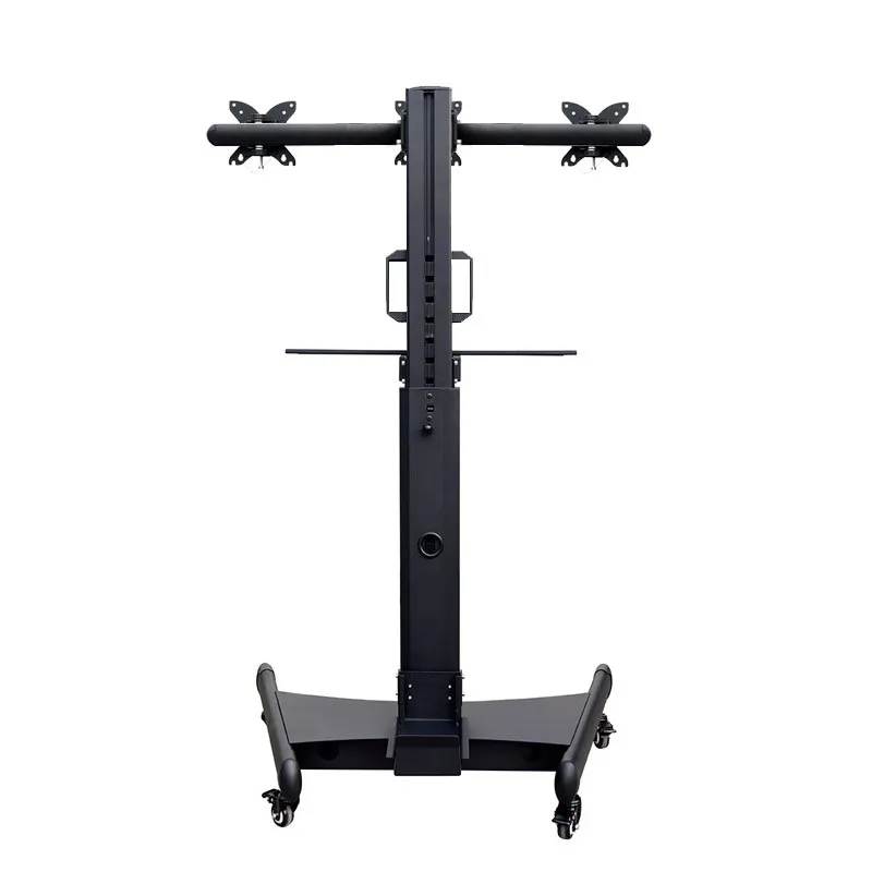 Computer monitor mobile stand, three-screen patchwork TV, standing office lift cart