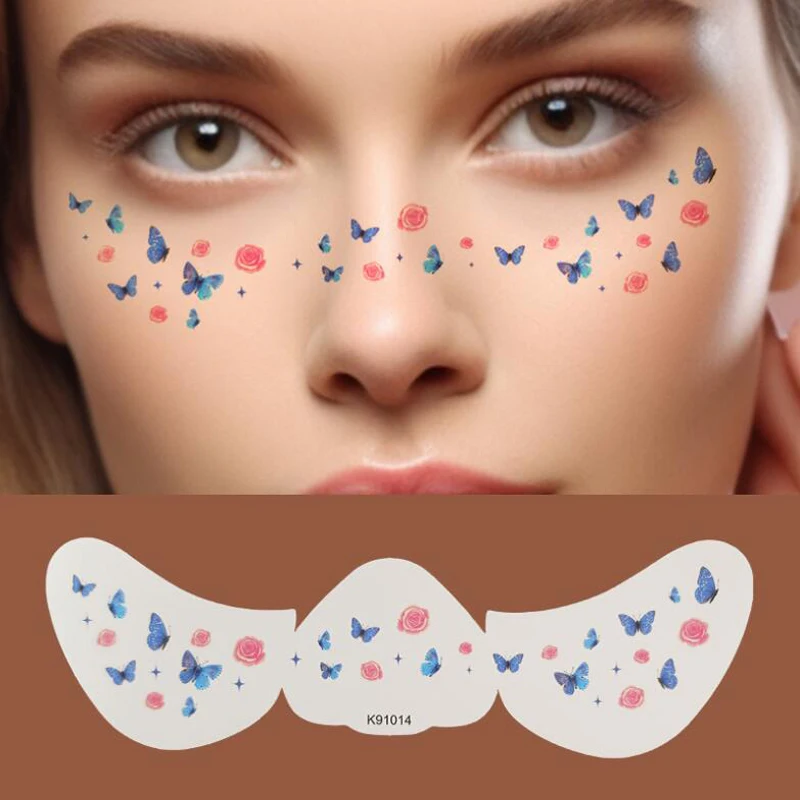 Face Freckle Tattoo Stickers Semi Permanent Flower Fruit Makeup Decals Stage Party Face Beauty Tattoo Arts Festival Cosmetic