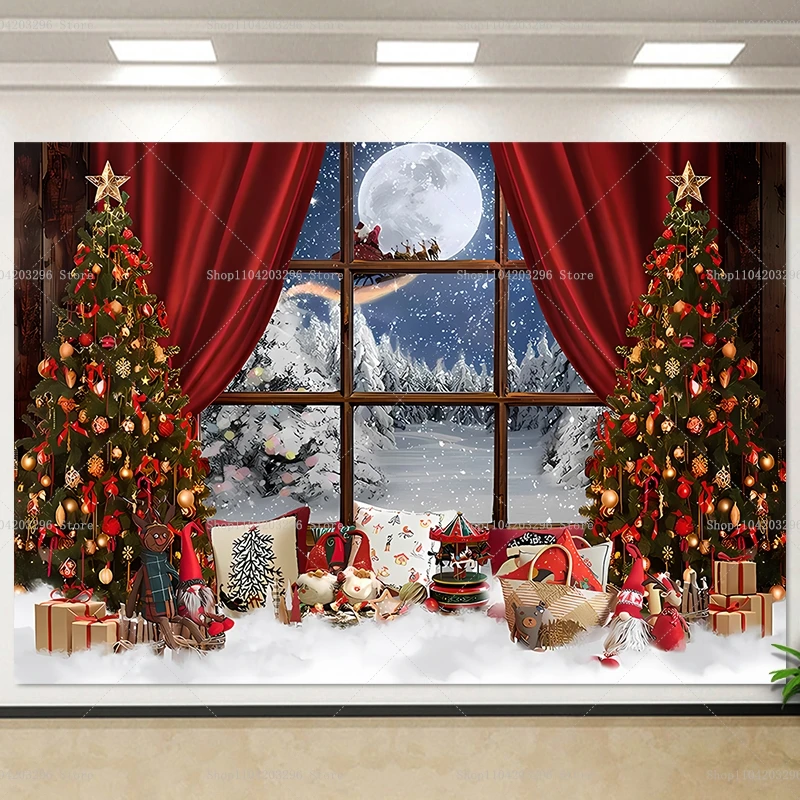 Christmas Tree Party Backdrop  - огляд і ціна Winter Clothing Photo