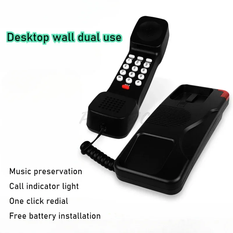 Hotel Desktop Wall Dual-use Bathroom Telephone Hotel Home Bedside Extension Mini Wall Mounted Fixed Telephone