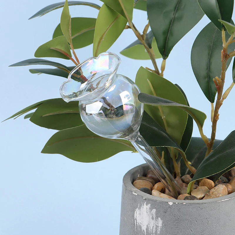 Dispositivo De Rega Flor Automático, Planta Waterer, Globos De Rega Auto, Forma De Flor, Mão Soprado, ClearPlastic, Lâmpadas Do Aqua, 1Pc