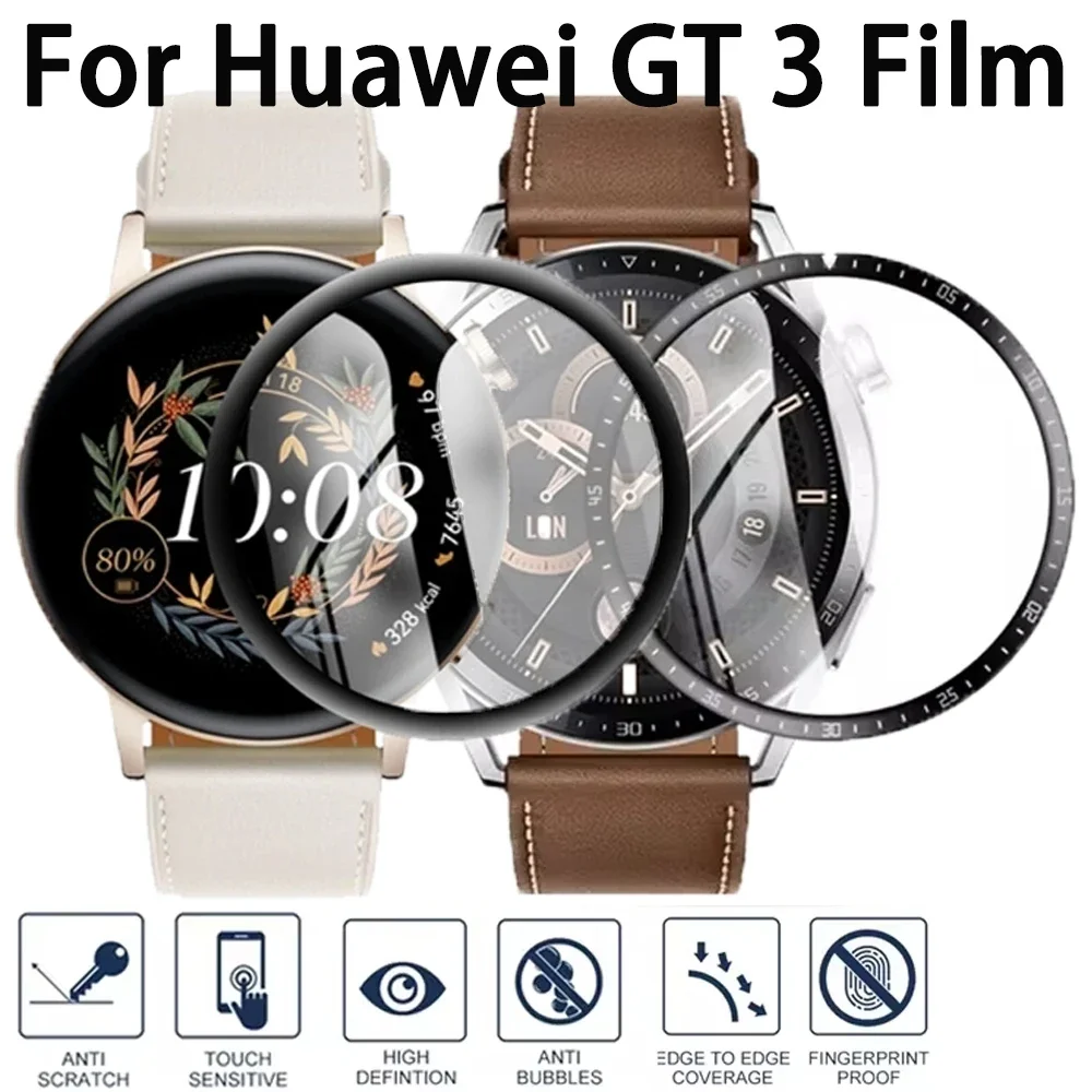 

1-6PCS Screen Protector For Huawei Watch GT3 42MM 46MM Full Cover Films HD Curved Protective Film For Huawei GT 3 Accessories