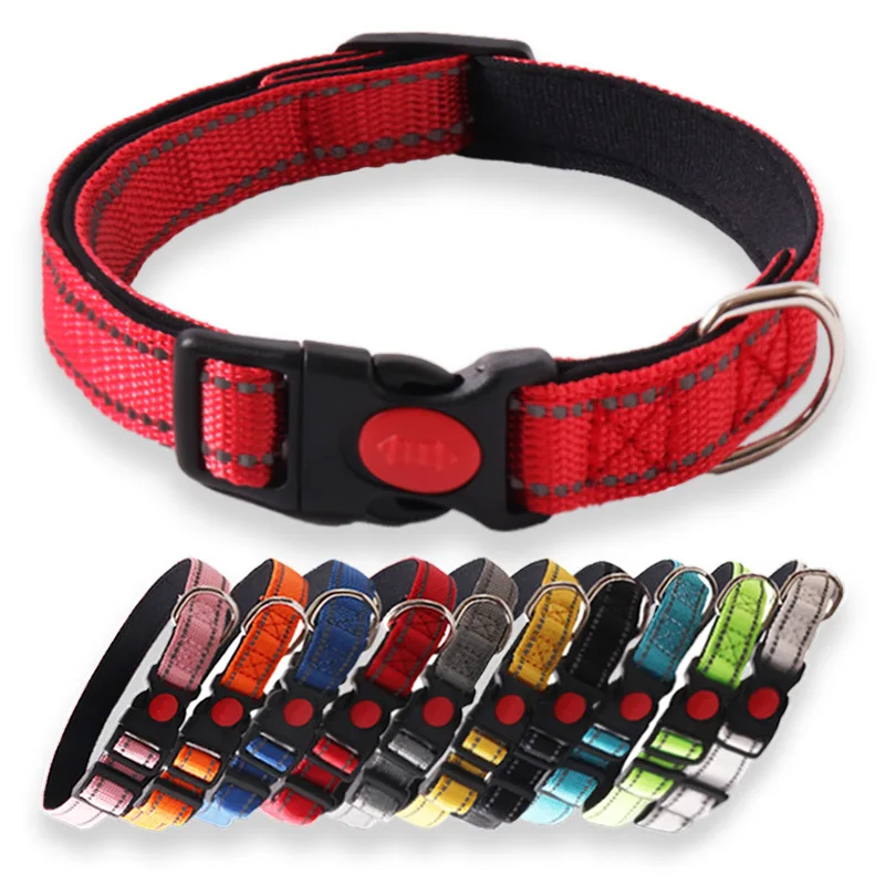 

Durable high quality adjustable pet collar nylon reflective dog collar