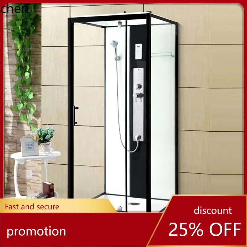 HXL Integrated Shower Room Bathroom Door Household Toilet Tempered Glass Door Square Shower