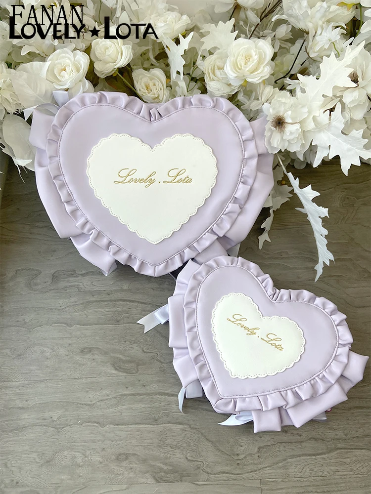 

Женские сумки в стиле Лолиты, милая субкультура, сумки через плечо из искусственной кожи для девочек, сумки через плечо в японском стиле с сердечком, сумка через плечо через плечо