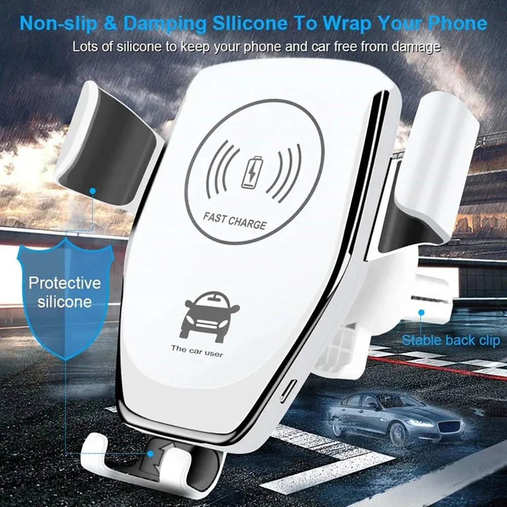 30W Car Wireless Charging Phone Holder 360° Rotation Car Navigation GPS Bracket For iPhone Xiaomi Samsung Fast Charging Station