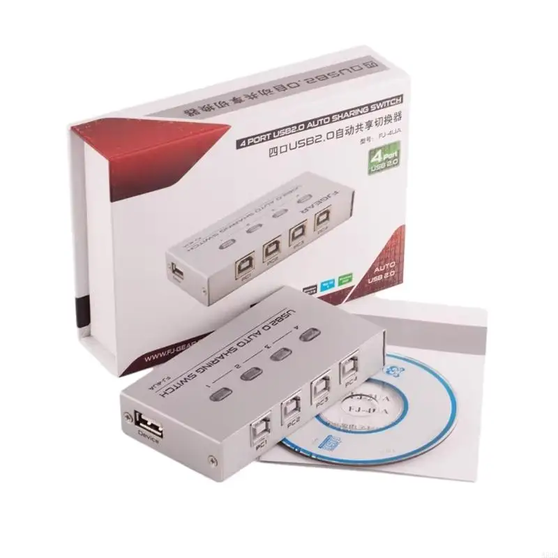 A52B USB2.0 Switcher 2/4 Port Sharing Switcher USB Switcher dengan 2/4 USB2.0 Ports Kabel USB Untuk Printer Keyboard Drives