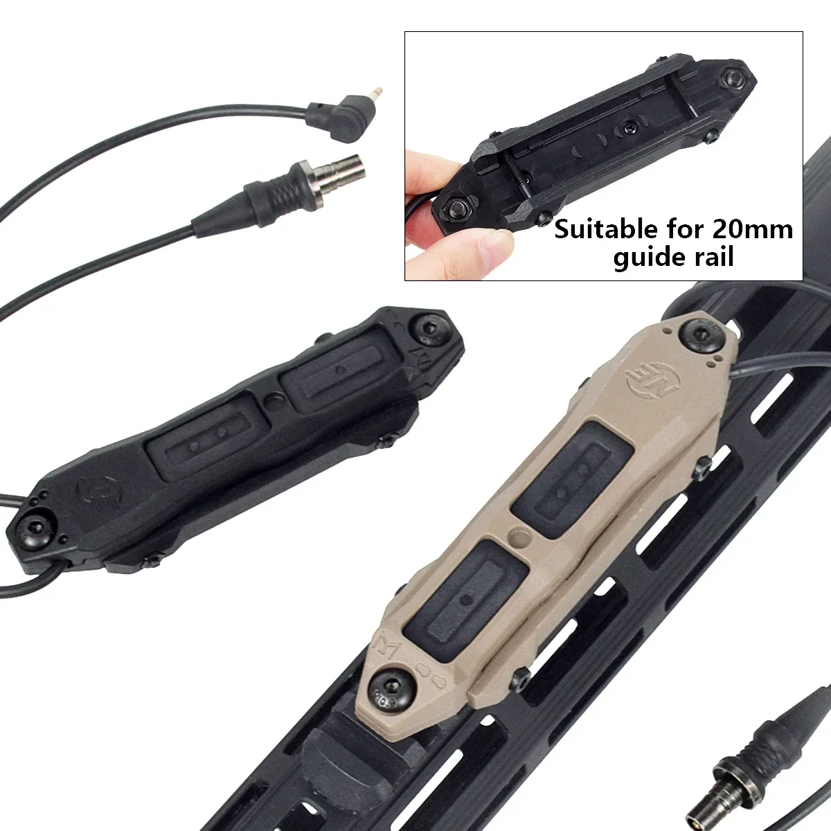 Tactical Remote Pressure Dual Function Switch For PEQ-15 DBAL-A2 SureFir M300 M600 Flashlight Airsoft Weapon Hunting Gun Light