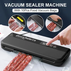 Electric Vacuum Sealer Machine Dry & Moist Food Modes 60KPA Automatic For Food Preservation With 10Pcs Bags Paper Making Machine