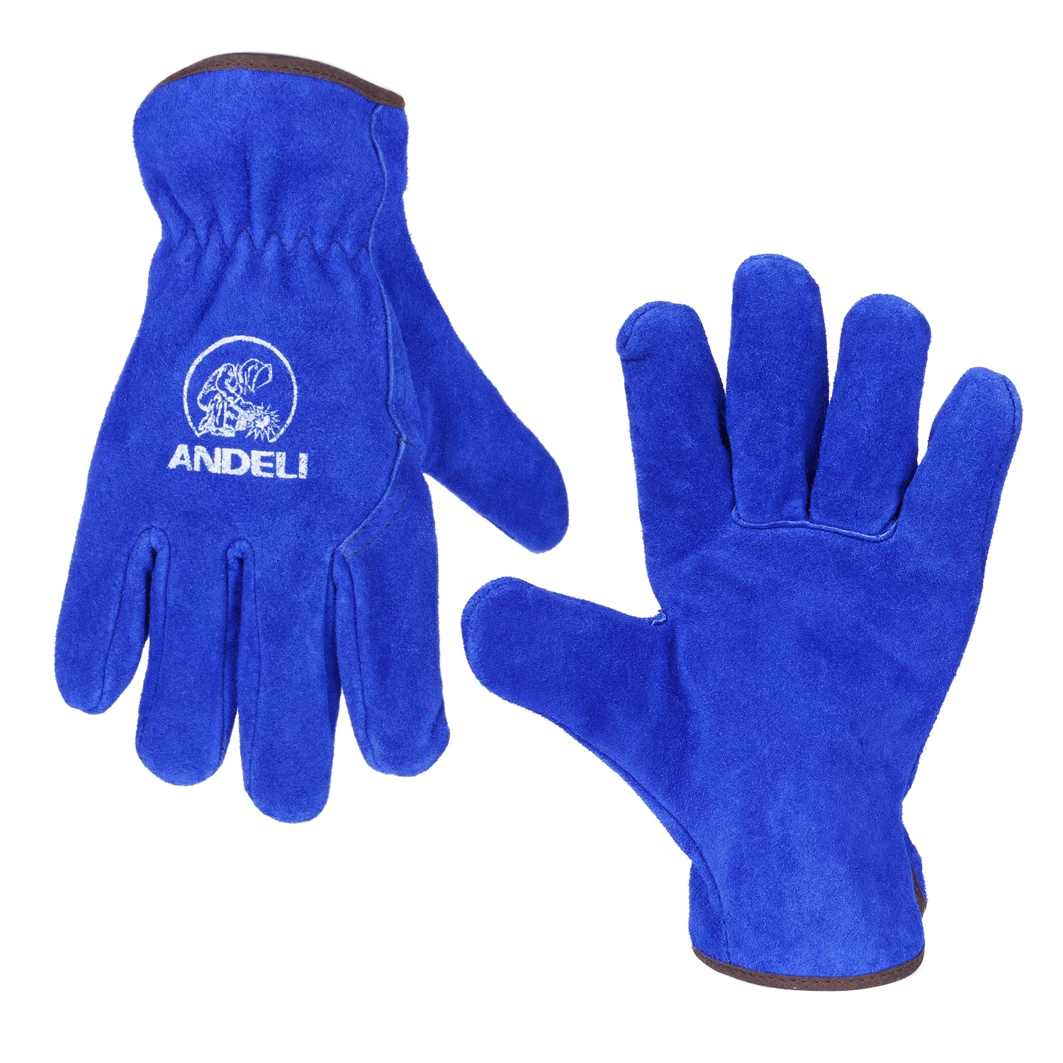 ANDELI 1 زوج قفازات لحام مقاومة للاهتراء ومضادة للحرارة قفازات أمان العمل لحام الأدوات اليدوية المعدنية #2