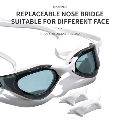 Imagen 2 del producto COPOZZ profesional impermeable chapado claro doble antiniebla gafas de natación Anti-UV hombres mujeres gafas de natación con estuche