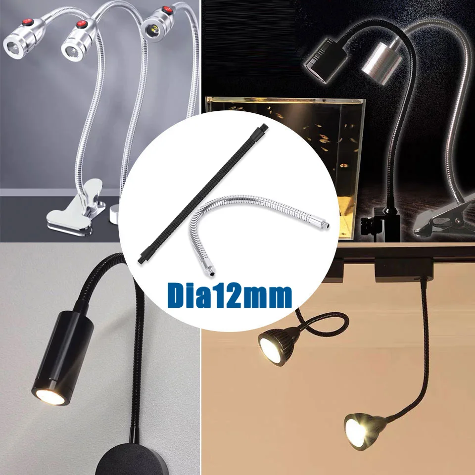 Imagem -04 - Metal Posicionamento Fixo Gooseneck Tubo Led Desk Lamp Machine Tool Mangueira Universal Dia 12 mm Bracket