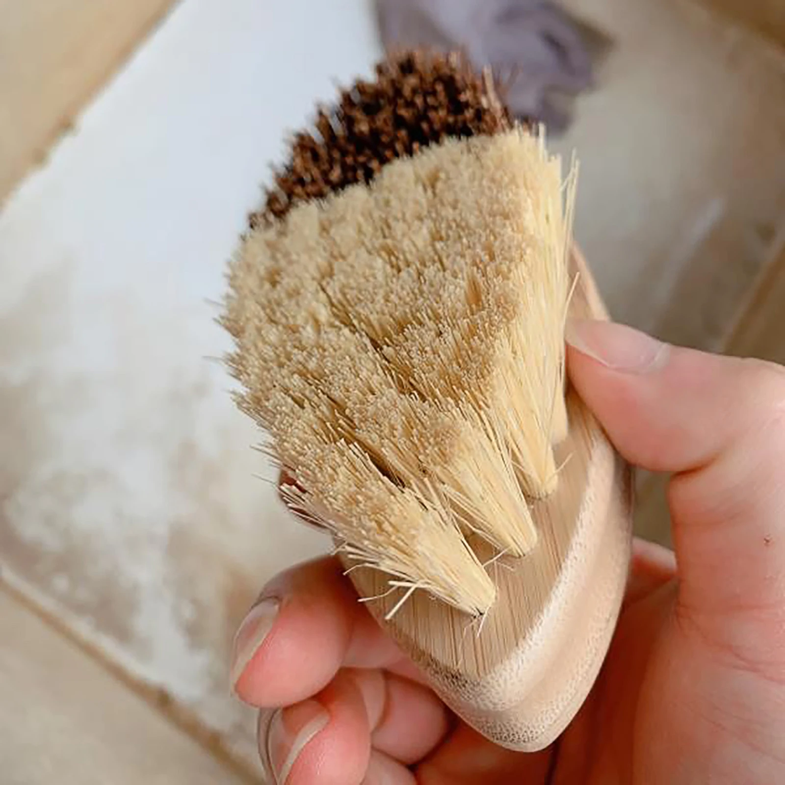 

2Pcs Natural Wooden Vegetable Brush Cleaning Scrubber for Fruit Vegetable Pot Pan Kitchen Essentials Pot Brush