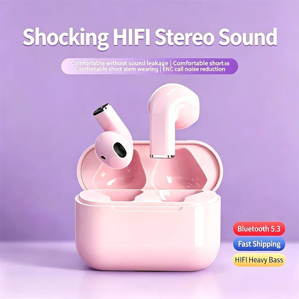 New Short Handle Bluetooth In-ear Headphone HD Call Game Low Delay Touch HiFi Subwoofer Stereo Earbud With Mic Wireless Earphone