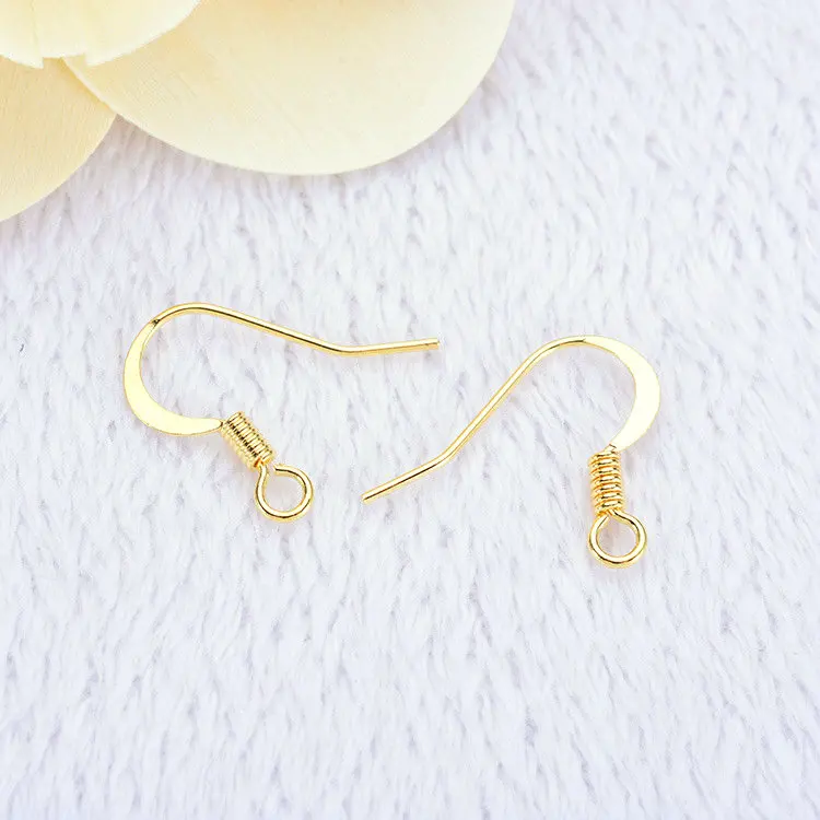 

20PCS 12MM 14K Gold Color Plated Brass Jewelry Accessories Earing Hooks DIY Making Hand Made Jewelry Findings Component