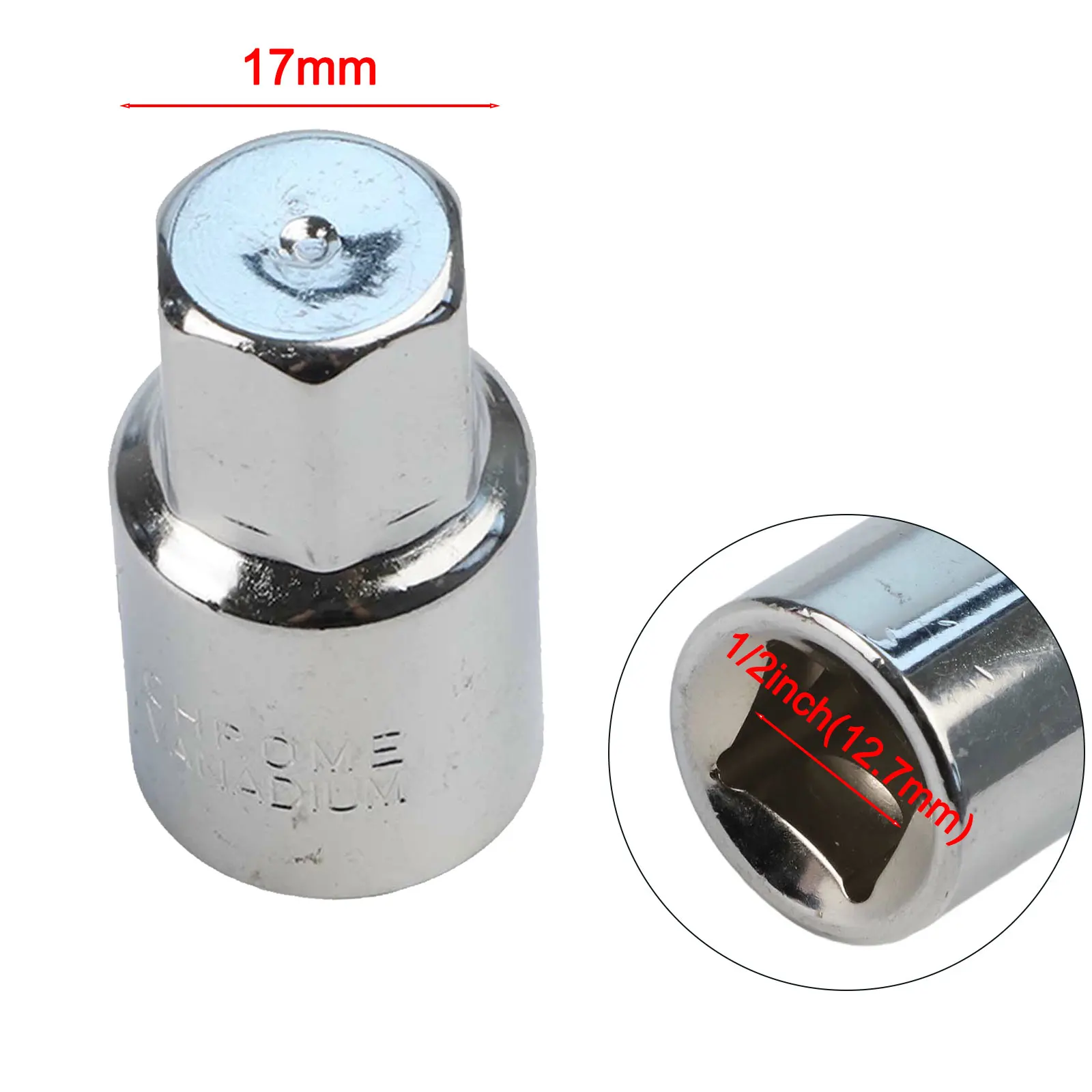 

Hand Tools Socket Wrench Head Garden Home Park 17mm(1/2\") 60HRC Delicate Highly Matched Replaceable Practical