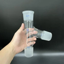 FAPE 75 degree distillation head, Three way adapter 45/40, 75 bend (Borosilicate Glass 3.3), distillation head