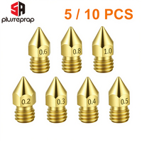 5/10PCS MK8 Brass Nozzle 0.2MM 0.3MM 0.4MM 0.5MM Extruder Print Head Nozzle For 1.75MM CR10 CR10S Ender-3 3D Printer Accessories