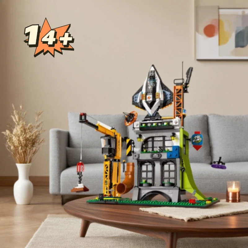 

MOC 60473 The City Tower Battle Model Building Blocks Architecture Bricks Street View Toys for Kids Adults Christmas Gift