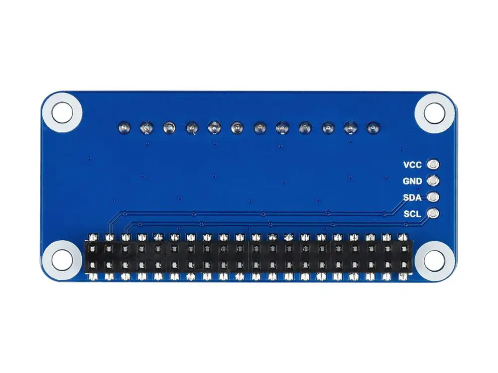 Fotografia 5: Waveshare chapéu de monitor de corrente/tensão/potência de 4 canais para Raspberry Pi, interface I2C/SMBus