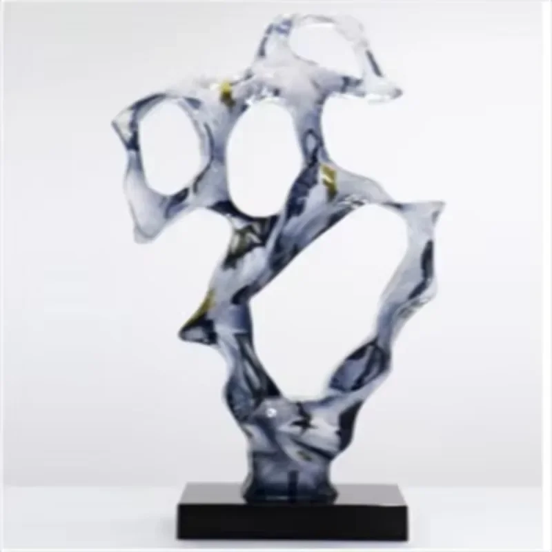 【Popular】Taihu Stone Transparent Resin Sculpture Decoration Modern Abstract Living Room Resin Crafts
